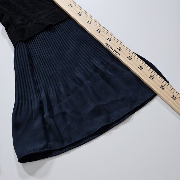 Bailey 44 Top Womens M Black Navy Pleated Layered LS Lagenlook Whimsigoth Fairy - Picture 7 of 16